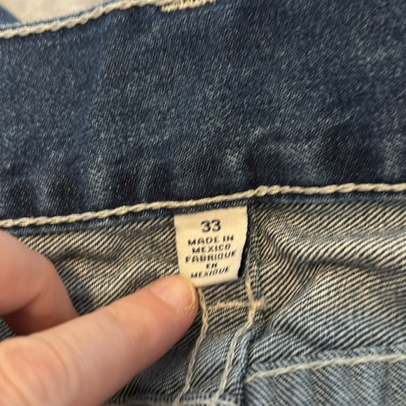 True Religion men’s blue button pocket straight leg jeans size 33 - Picture 8 of 9